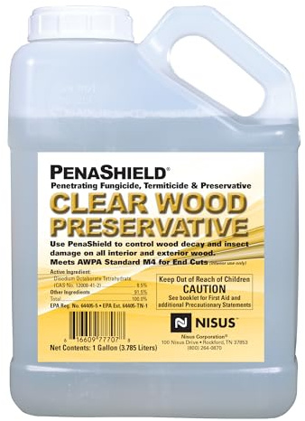 PenaShield Penetrating Wood Preservative, Termiticide and Fungicide, Ready-to-Use Formula for Termites, Carpenter Ants, Wood-Boring Beetles, Wood Decay Protection, 1 Gallon