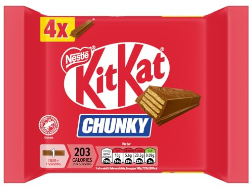 KitKat Chunky Milk Chocolate Bar Multipack - Crispy Wafer Biscuit, 4 x 40g | Pack of 1