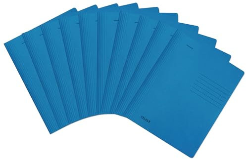 Original Falken 10er Pack Recycling-Schnellhefter gefaltet DIN A4 Intensivfarbe blau. Made in Germany Blauer Engel Hefter Papphefter Kartonschnellhefter Schulhefter Pappordner Mappe Schulordner