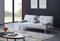 Comfy Living Crush Velvet Bluetooth Cinema Sofa Bed with Drink Cup Holder Table (Silver)