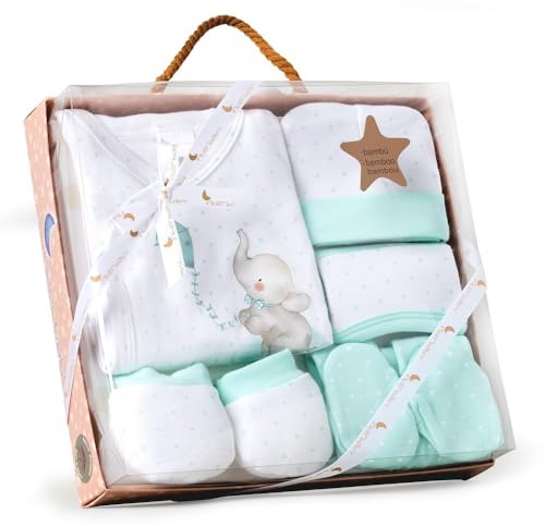 Interbaby 5-delad babypresentset, elefantmodell, grön