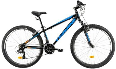 T&Y Trade 26 Zoll Kinderfahrrad Kinder Jungen Damen Mädchen Herrenrad Herren Jugend MTB Fahrrad Mountainbike Jugendfahrrad Hardtail Bike Rad Gabelfederung Federgabel 18 Gang DEVRON TERRANA BLK