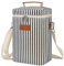 Kato Tirrinia 4 bolsas de hielo aisladas, bolsa de vino portátil con correa para fiesta de picnic BYOB restaurante, muestras de vino, rayas azules, 21 × 18 × 31 cm