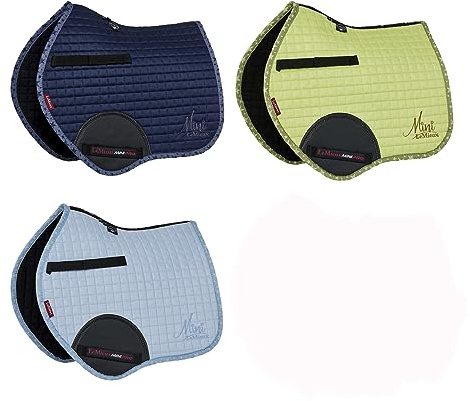 LeMieux Mini Jump Suede Square Saddle Pads for Ponies - Breathable & Soft - Bamboo Lining - Saddle Pads for Horses - Equestrian Riding Equipment and Accessories - Indigo