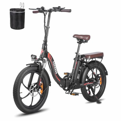 Fafrees [Oficial] Bicicleta eléctrica F20-PRO, 20 Pulgadas Plegable Bicicleta Urbana eléctrica, 250 W fatbike, 18Ah batería, Rango de 70-130km, E-Bike para Adultos, Negro