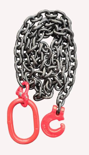 Chaîne forestière de 8 mm 4000 daN - Longueur utile : 4 m - Crochet forestier - Crochet de raccourcissement GK8 - Noir - Chaîne laquée selon EN818-2 - Haute résistance et testée