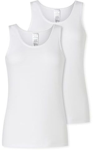 Schiesser Damen 2 Pack Trägertop Unterhemd mit Spitze - Modern Multipacks