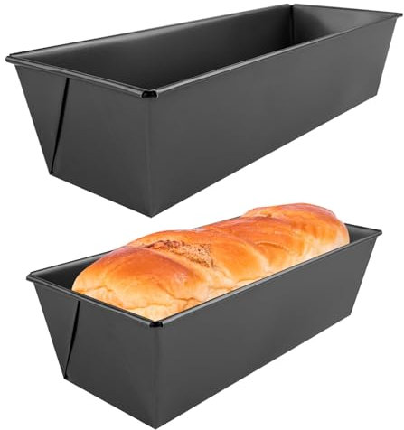 Noxtioanip 2 Pezzi Stampo per Pane, Stampo Classico per Plum Cake con Rivestimento Antiaderente, Stampo per Plumcake, Antiaderente Pane Pan, Cantura da Forno Rettangolare per Panificati e Dolci Grigio