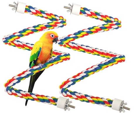 Gute 2 x bunte Baumwoll-Sitzstange für Papageien, Sittiche, Nymphensittiche, 80 cm