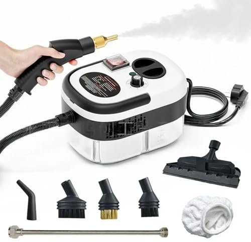 FLEUURS Idropulitrice a Vapore 2500W – Steam Cleaner con Serbatoio 1,1L, 6 Livelli di Potenza Regolabili, Accessori Inclusi – Pulizia Profonda per Casa e Auto, 105℃ / 221℉