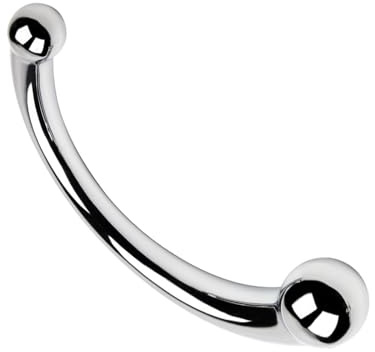 Metal Butt Plug, Zinc Alloy Double Ended Dildo with 2 Anal Beads, G-spot P-Spot Stimulation Wand Prostate Massager, Curved Anal Toys for Men, Women