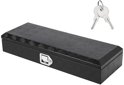 Caja De Herramientas De 30 Pulgadas Para Caja De Camioneta, Resistente, De Aluminio Con Placa De Diamante y Cerradura, Organizador Seguro Para Camionetas, Remolques