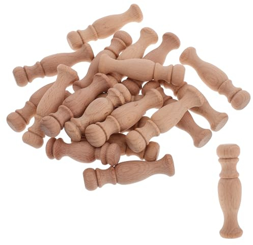LOORGVEL 20 Postes de Madera Maciza para Barandillas Interiores, Soporte de Pilar Romano Tallado 7,2x1,8 Cm, Decoración para Vinotecas y Muebles, Varillas para Manualidades, 20 Piezas