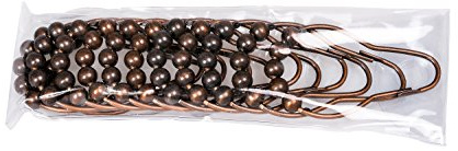 Shower Curtain Gourd Shape Hook Rings,Solid Ball,Bathroom Fittings,Oil Rubbed Bronze,Set of 12