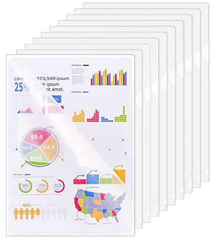 ZCZN 10 Pcs Chemises Plastique, A4 Pochette Porte Document Personnalisable de Transparents Plastique Chemise Trieur pour Ranger ou Classer Papiers, Documents, etc - 31 * 22 cm