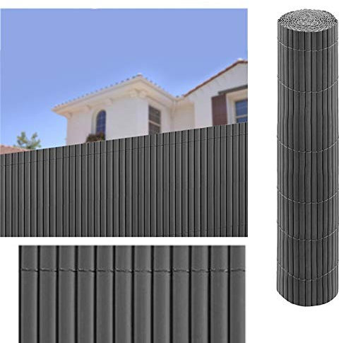 COMERCIAL CANDELA FELPUDOS Y ALFOMBRAS Cañizo PVC Gris Antracita 1x3 Metros