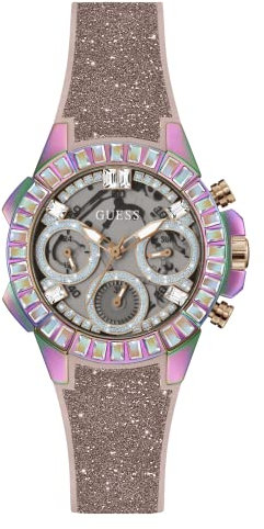 GUESS Watches Ladies Bombshell Damen Uhr analog Quarzwerk mit Silikon Armband GW0313L4