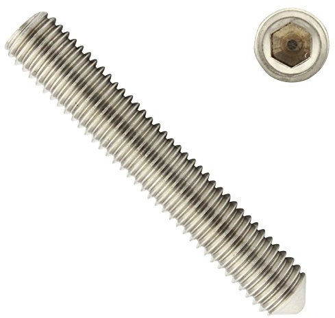 Gewindestifte mit Innensechskant und Spitze - M12x50 - (10 Stück) - Madenschrauben - DIN 914 (ISO 4027) - aus rostfreiem Edelstahl A2 (V2A) - SC914 - SC-Normteile