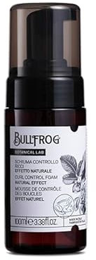 Bullfrog Mousse Contrôle Boucles 100 ml – Définit les Boucles, Donnant du Volume et de l'Hydratation – Notes Douces et Gourmandes – Fabriqué en Italie