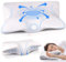 PQETBV Papillons Oreillers à Mémoire de Forme, Oreiller Ergonomique Cervical, Oreiller Orthopédique de Soutien du Cou, pour Dormir sur Le Côté, Le Dos et Le Ventre