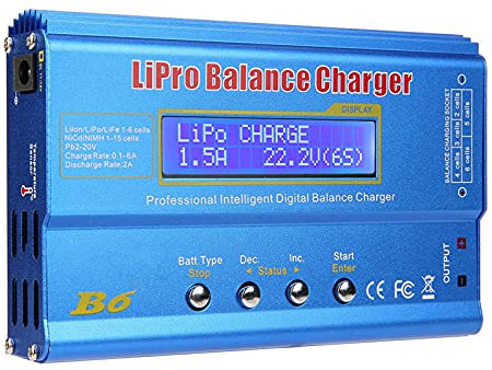 KOSINGNA 80W 6A Lipo Battery Balance Charger Discharger for LiPo，Li-ion，Li-Fe，LiHV Battery (1-6S), NiMH， (1-15S), Rc Hobby Battery Balance Charger