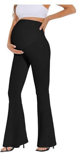 lozssnigzi Leggings Premaman Pantaloni a Zampa Yoga Pantaloni Morbide Curvy Traspirante Pantaloni Premaman Donna Pantalone a Vita Alta
