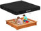 SIMPHAUS Sandbox Cover Waterproof Tarpaulin Sandpit Cover 420D Oxford Fabric Sand Pit with Lid,UV Protection,Paddling Pool Cover with Drawstring,Sand Tray Cover 140x140x20cm