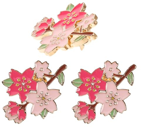JOINPAYA 3 Pezzi Spille Fiore di Ciliegio in Lega di Zinco, Spille da Bavero Carine e Delicate per Borse e Abbigliamento Femminile