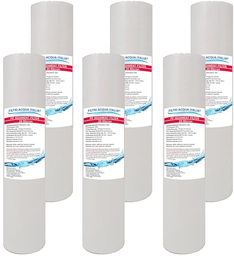 FILTRIACQUAITALIA Cartuccia Filtro A SEDIMENTI 10 Pollici Micron 20 per OSMOSI INVERSA DEPURATORE Acqua Set 6 Pezzi