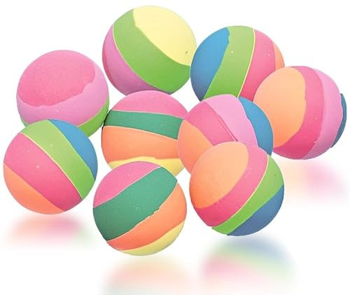 Assorted Pastel Stripe Bounce Balls (35mm) Pack of 8 - Colorful & High-Bouncing, Perfect for Kids Party Games & Favor