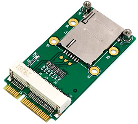 Mini PCI-E Adapter with SIM Card Slot for 3G/4G,WWAN LTE,GPS Card (Self-Elastic SIM Card Holder)