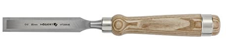 Högert Technik - Holzflachmeißel 20 mm mit Holzgriff - Länge: 14 cm - Flachmeißel für Holzbearbeitung - Mit Holzgriff/Holzmeißel/Schnitzwerkzeug für Holzschnitzerei