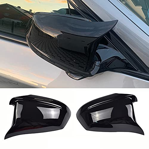 1 Paar Spiegelkappen Links Rechts Seitenspiegel Abdeckkappen für B-MW 5er F10 F11 F18 Pre-Lci 2011 2012 2013 (Helles Schwarz)