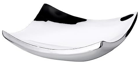 EDZARD Schale Dallas (19 x 19 cm) quadratisch, Edelstahl hochglanzpoliert, Dekoschale, Obstschale