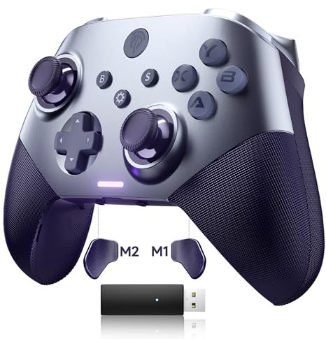 EasySMX Wireless PC Controller, Bluetooth Game Controller, Hall Joysticks&Triggers No Drift, PC, Switch and Steam, ios, Replacable Faceplate, Mechanical, 40 Hours