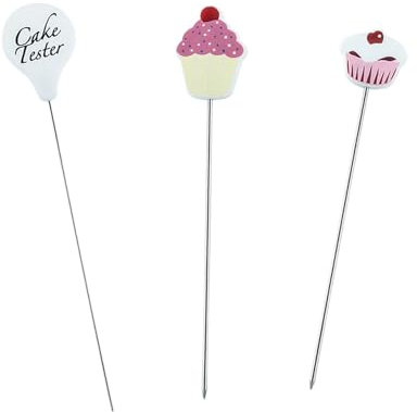 Qinsky Cake Tester,3 PCS Stainless Steel Cake Skewers Cake Testing Needles Cake Probe Cake Pin Needle Sticks for Cupcake Bread Muffin Baking Supplies Kitchen Bakery Tools