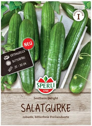 Sperli Gurkensamen Southern Delight, F1 80920 - Robuste, bitterfreie Freilandsorte - Inhalt für 20 Pflanzen - Gemüsesamen, Samen Gemüse, Gemüse Pflanzen