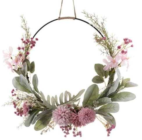 Türkranz Deko, 41cm Frühling, Ganzjährig Außen, Künstliche Orchideen, Fensterdeko Hängend, Türdeko Haustür, für Hochzeit Wohnzimmer