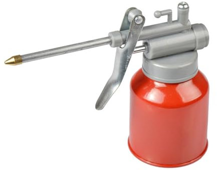 Ölkanne Metall mit Pumpe Ölkännchen Ölpumpe Öler Ölspritzkanne mit Gerade Auslauf 250ml