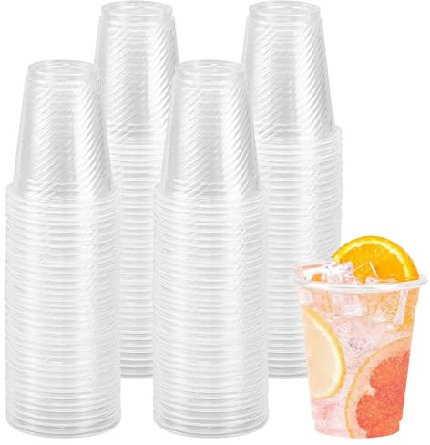 Kleemeiero 100 Trinkbecher 160ML Plastikbecher Kunststoffbecher Bruchsichere Mehrwegbecher Transparent Ausschankbecher Bierbecher Wasserbecher Partybecher Set für Parteien, Hochzeit, Weihnachtstag
