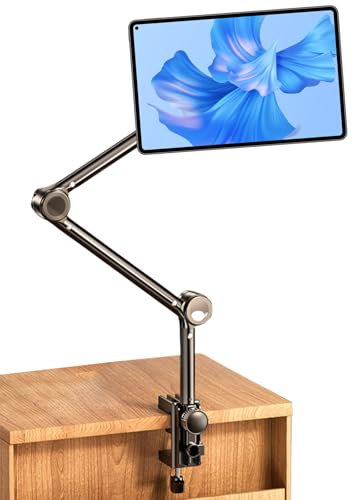 MIUUIPI Tablet Halterung Bett, 360° Drehbar Flexible Tablethalter Handy Halterung, iPad Halterung Bett Verstellbarer Tablethalterung für 4 bis 13 Zoll iPad, Tablets und Telefone Geräte