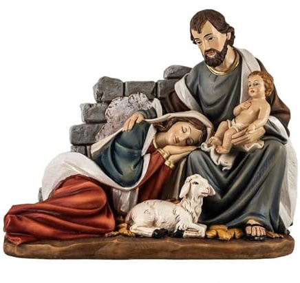 Inmaculada Romero IR Misterio Nacimiento Belén Navidad monopieza 20 cm. Figura Virgen María dormida San José Niño Jesús