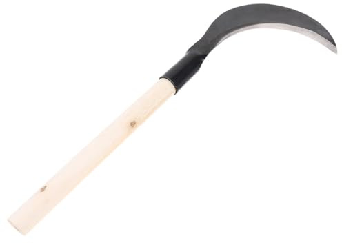 COLLBATH Guadaña de Mano Herramienta Duradera Mango Largo de Acero al Manganeso Varios estilos para Desmalezar y Cortar Hierba para Jardinería Jardín