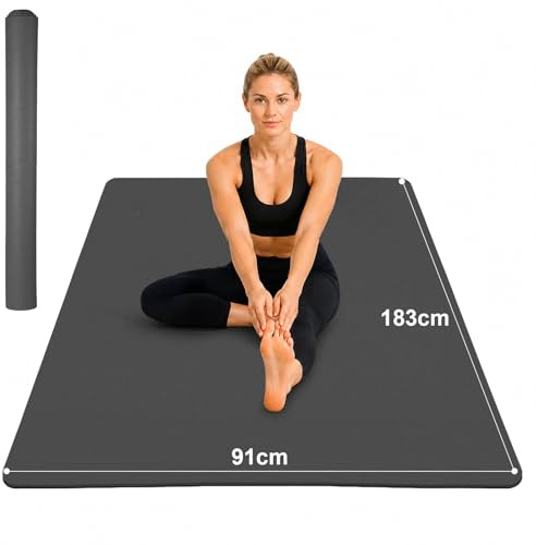 THAILE Large Yoga Mat 183x91/122 CM 6 MM Thick for Home Workout Pilates | TPE,Non-slip,Thick Dual-Sided Textured,Durable,Eco-Friendly