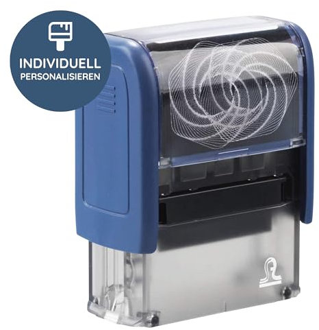 stempel-fabrik – Imprint 11 personalisierbarer Adressstempel – selbstfärbender Stempel mit Wunschtext als Namensstempel, Firmenstempel & Co zu verwenden (37 x 14 mm | 4 Zeilen)