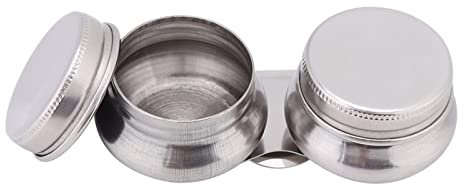 Edelstahl-Palettenbecher, großer Öffnung, Doppellöffel mit Deckel und Clip, Ölbehälter für Acryl oder Ölfarbe