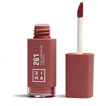 3INA MAKEUP - The Longwear Lippenstift 261 - Dunkel Nackt - Matte Mit Hyaluronsäure - Langanhaltender Hochpigmentiert Flüssig-Lippenstift - Vegan - Cruelty Free