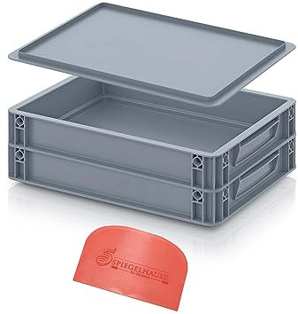 2 scatole per pizza con coperchio e raschietto per pasta, per uso alimentare, per impasto per pizza, adatta per frigorifero, per pizza e fermentazione, contenitore per impasti per pizza con coperchio