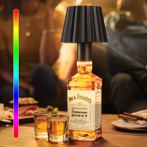 shirylzee LED Flaschenlampe,Akku Tischleuchte Dimmbare Touch Tischlampe Flaschenlampen Warmweiß 8 Farben RGB Flaschenleuchte für Innen und Außen,Restaurant & Bar