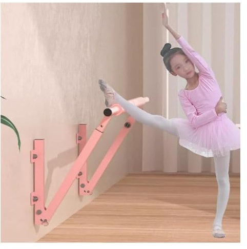 An der Wand montierte Ballettstange, Ballettstange, höhenverstellbar von 64–120 cm, Fitness-Tanzstange für Stretch, Ballett und Training, Stangen-Trainingsgeräte (Farbe: Rosa, Größ